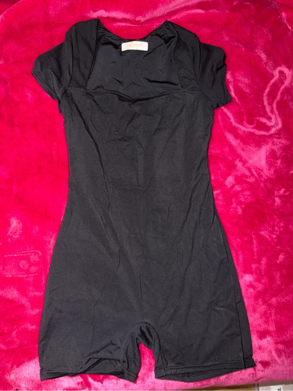Classic Black Short-Sleeve Romper Jumpsuit